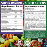 Number One Nutrition Organic Superfood Greens + daily wellness Support back view