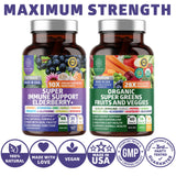 Number One Nutrition Organic Superfood Greens + daily wellness Support packaging