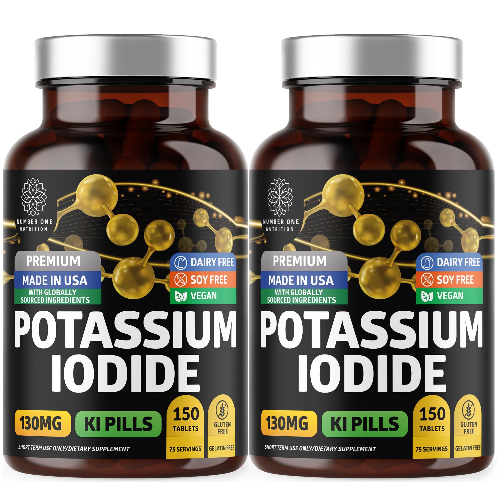 Number One Nutrition Potassium Iodide Supplement 130mg front view