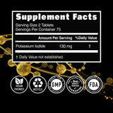 Number One Nutrition Potassium Iodide Supplement 130mg side view
