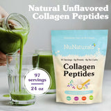 Nunaturals Collagen Hydrolysate B 680g unflavoured powder scoop