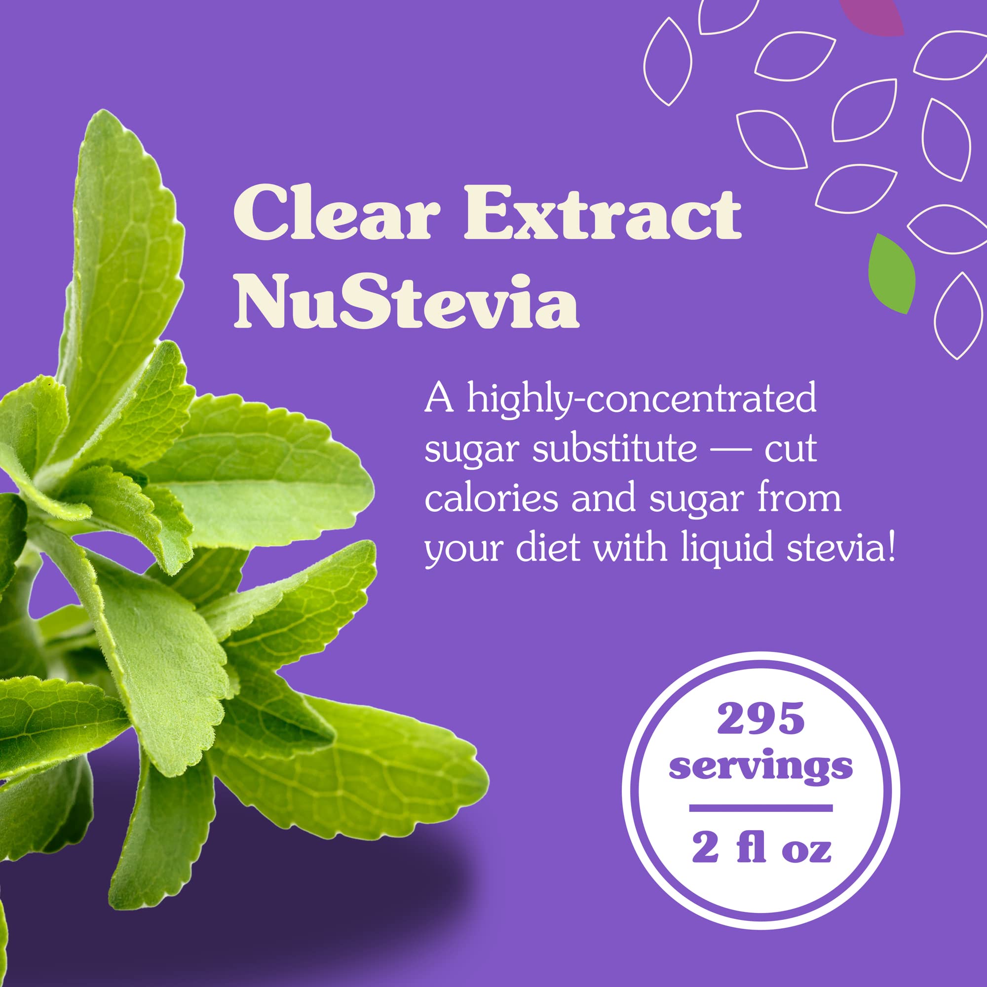 Nunaturals Stevia Liquid Sweetener 68g bottle with drops