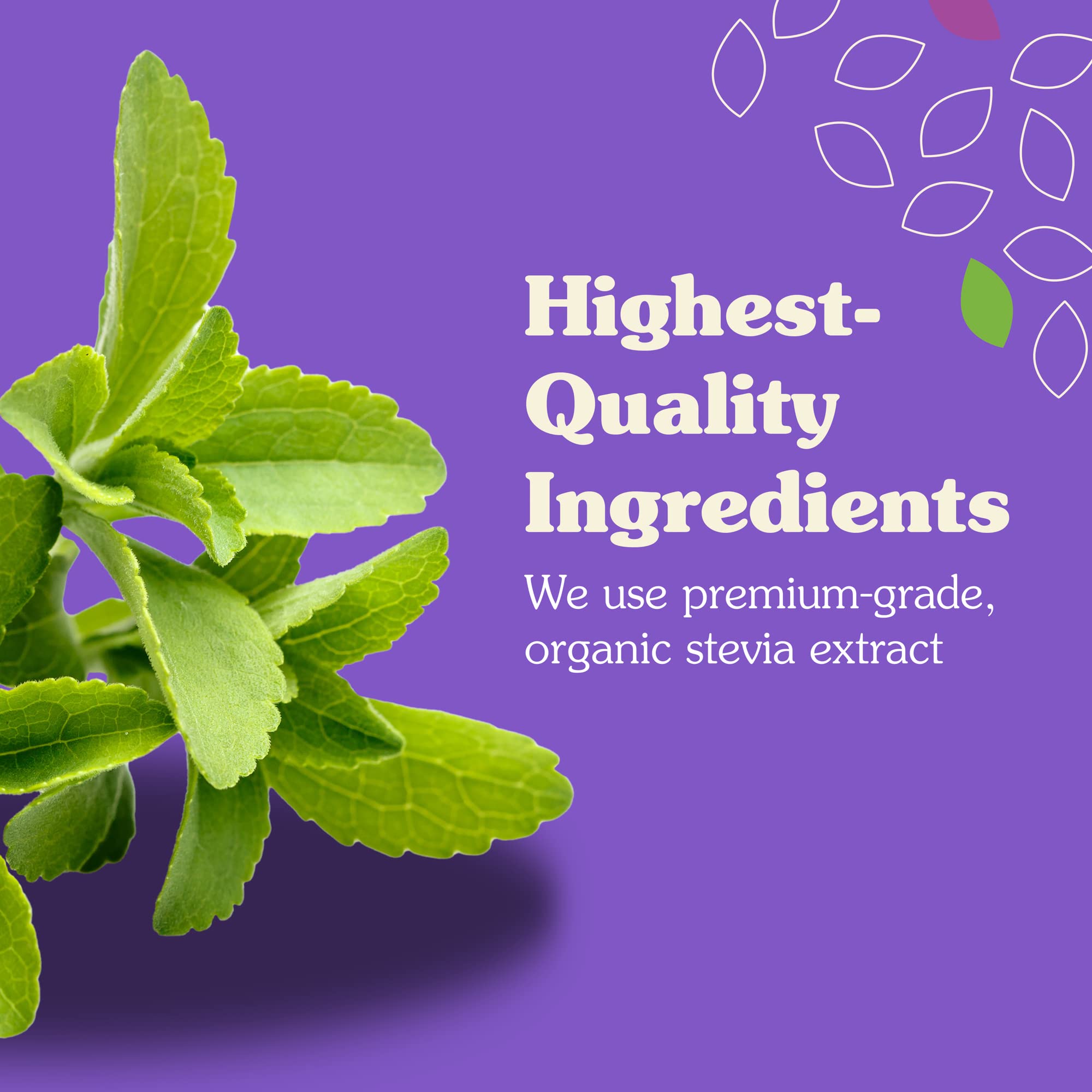Nunaturals White Stevia Powder 431g back view