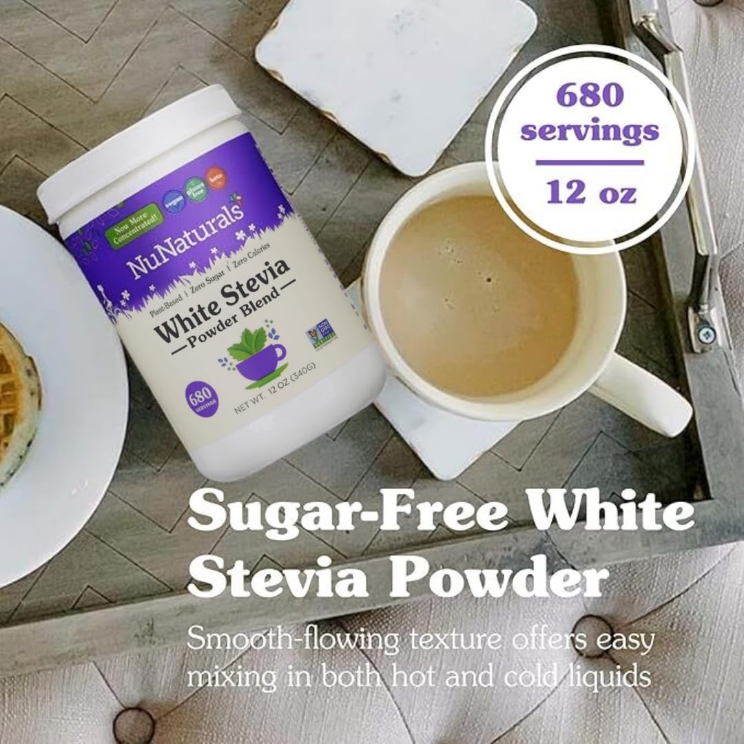 Nunaturals White Stevia Powder 431g packaging