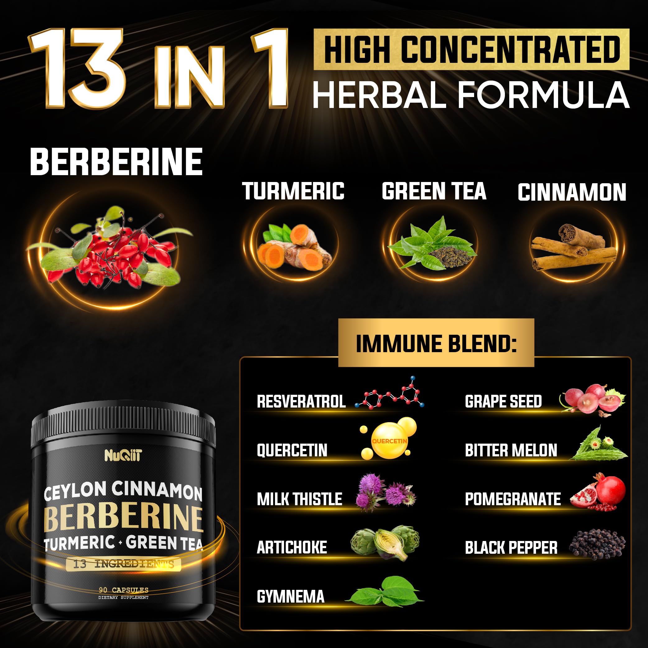 NUQIIT Berberine HCl Supplement capsules close-up