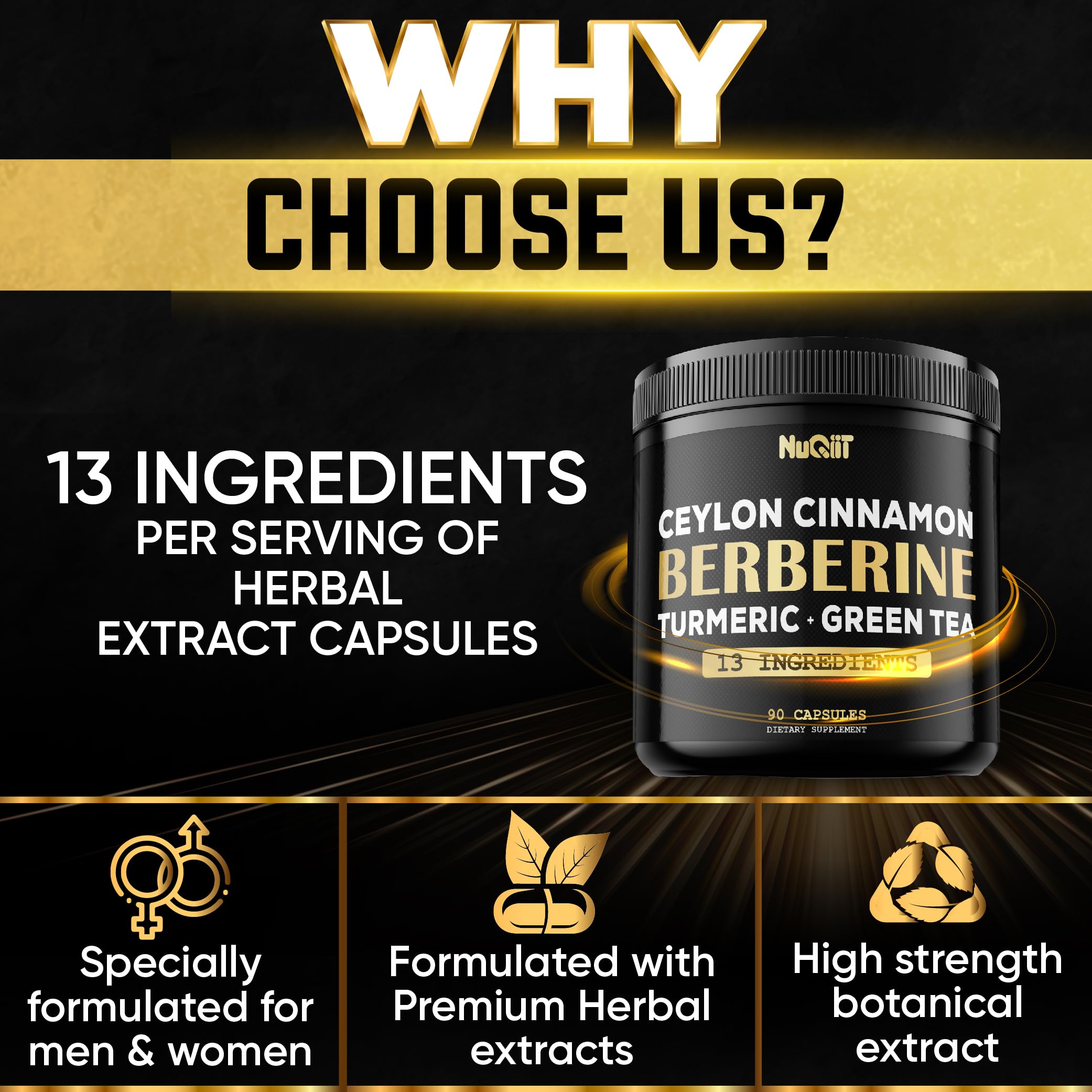NUQIIT Berberine HCl Supplement side view