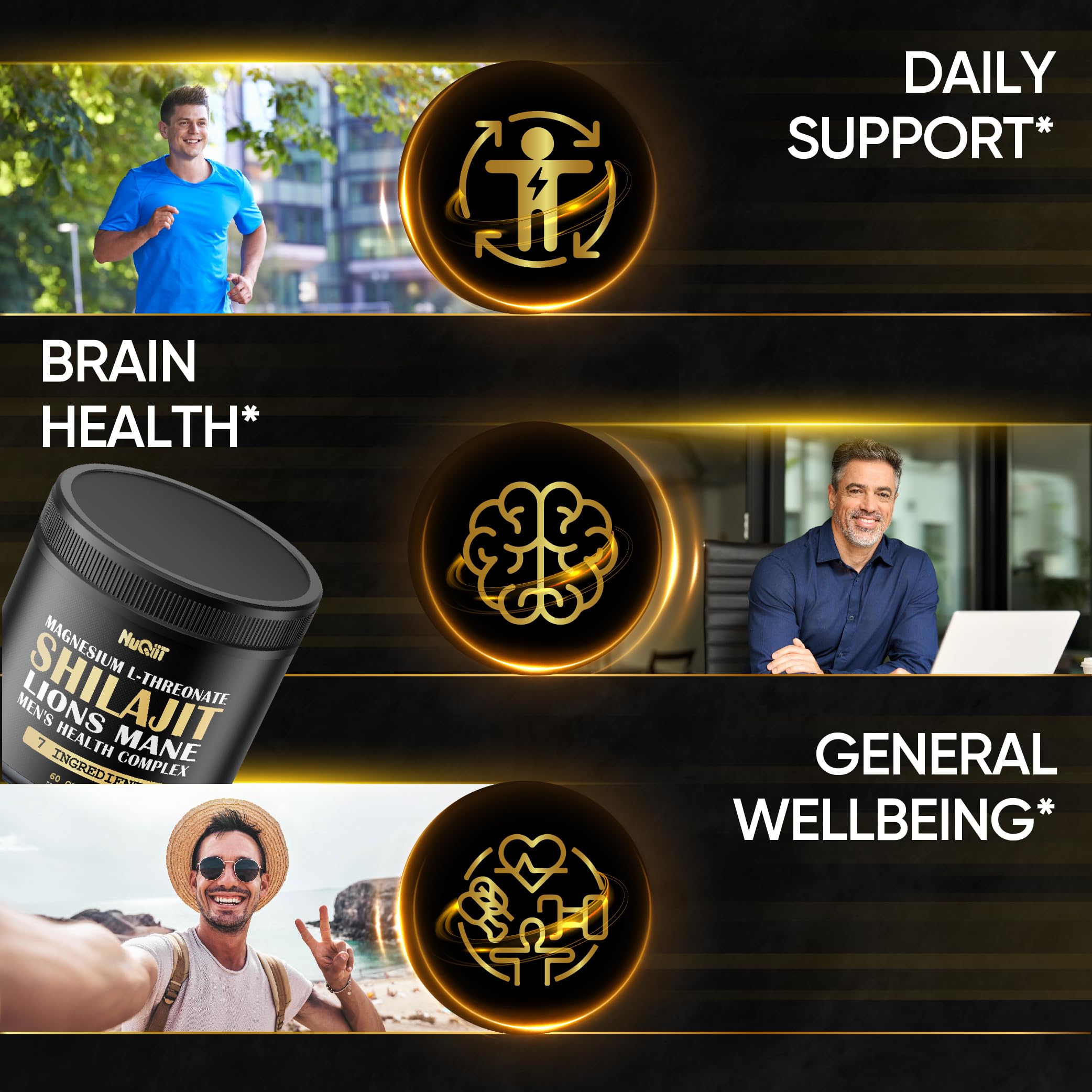 NUQIIT Blended Vitamin & Mineral Supplement capsules on a wooden surface