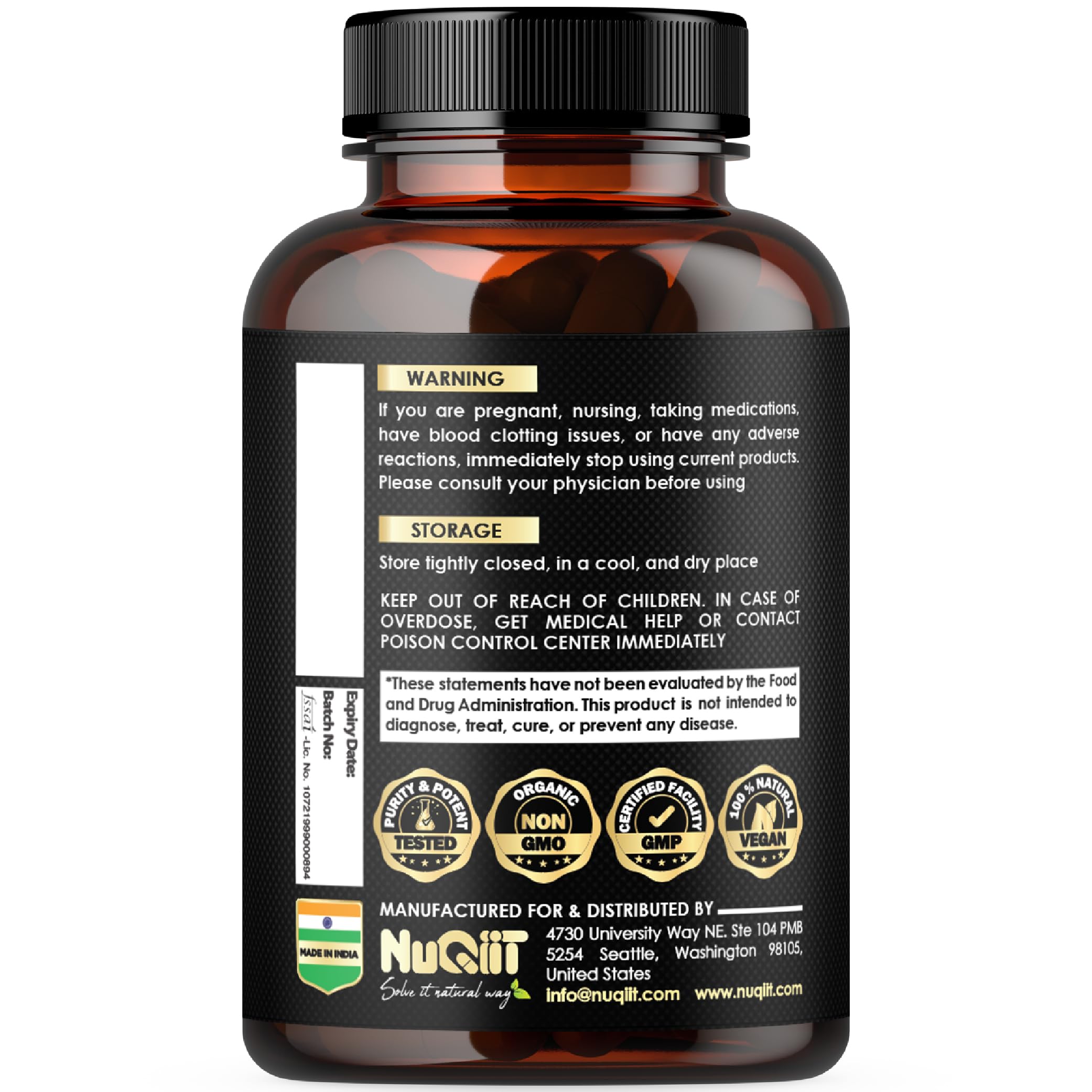 NUQIIT Cayenne Supplement bottle on a kitchen counter