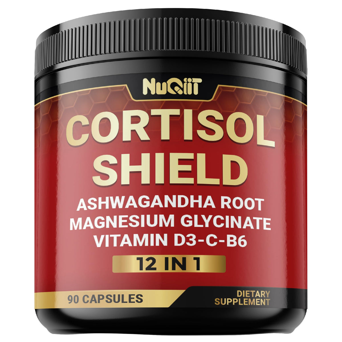 NUQIIT Cortisol Shield Supplement bottle front view