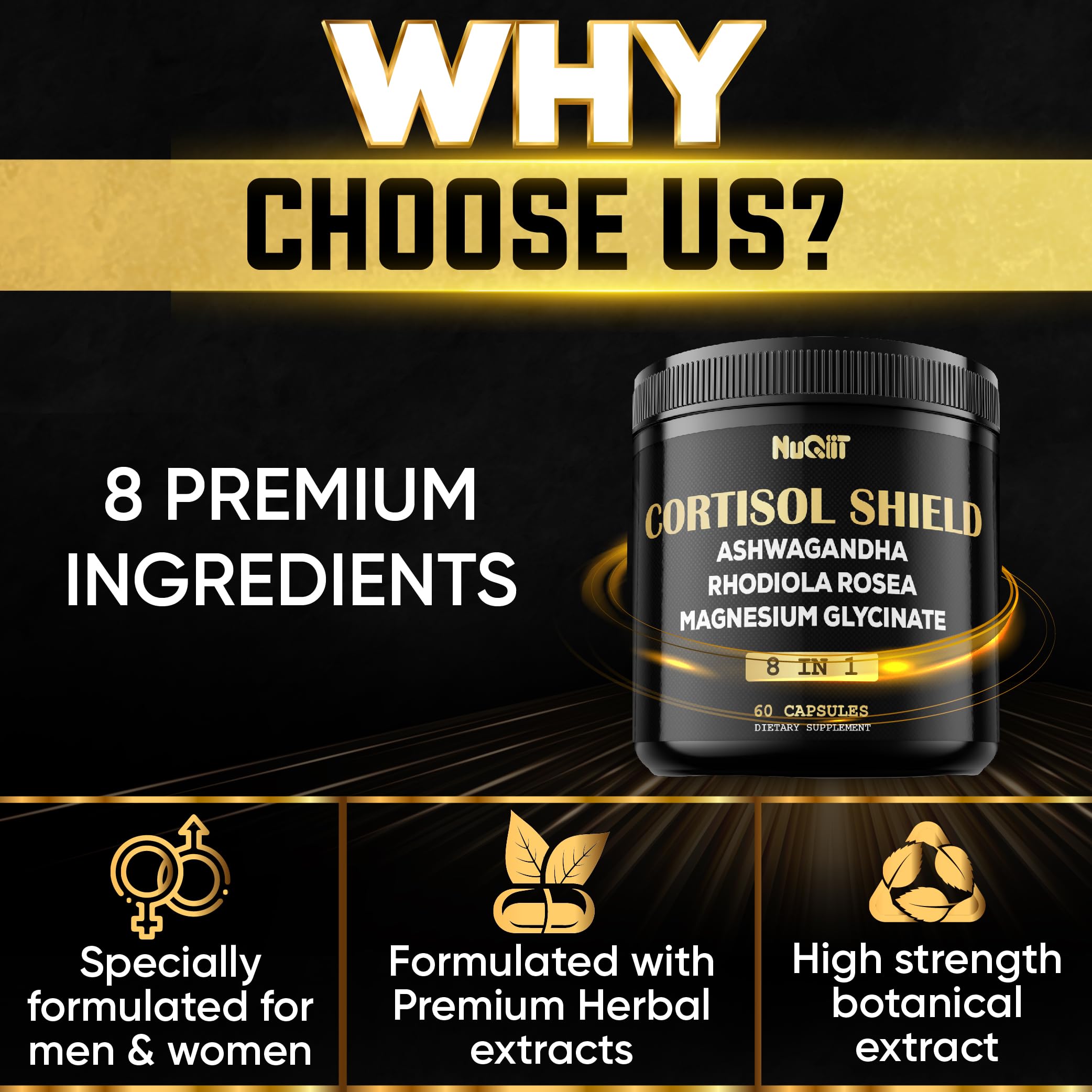 NUQIIT Cortisol Supplement 500mg ingredients list