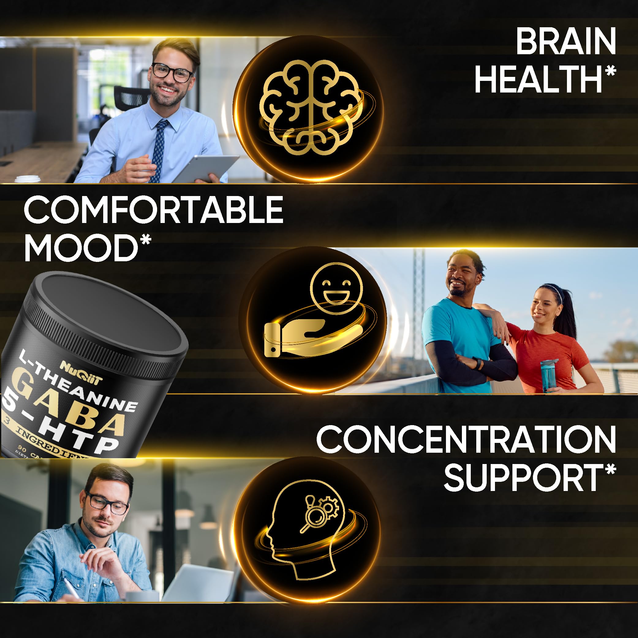 NUQIIT Gaba L-Theanine Supplement capsules close-up