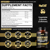 NUQIIT Ginger Root Capsules on a wooden table