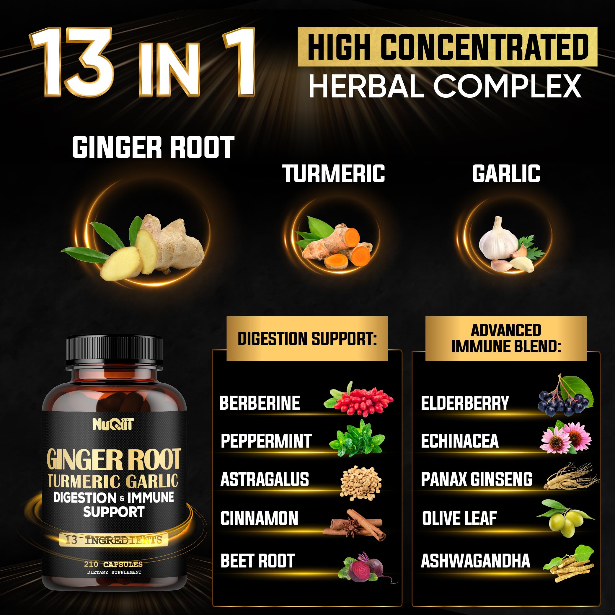 NUQIIT Ginger Root Capsules side view