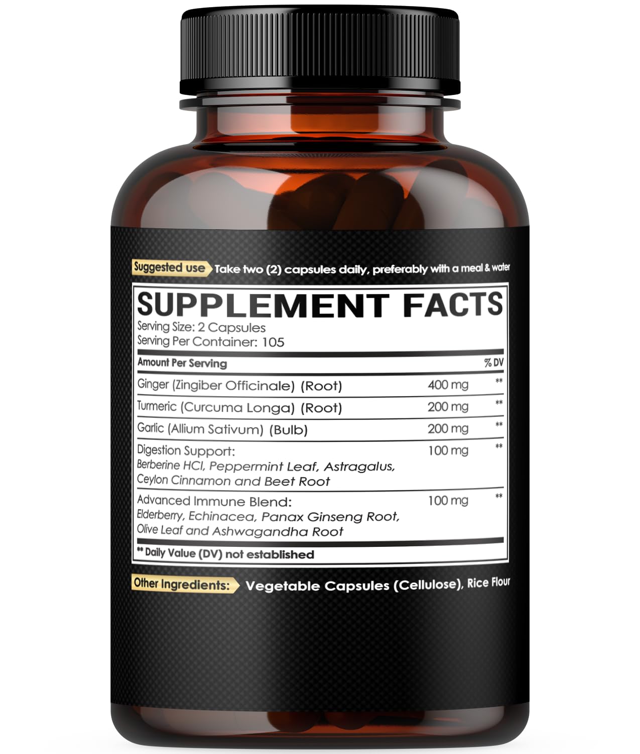 NUQIIT Ginger Root Capsules with a measuring spoon