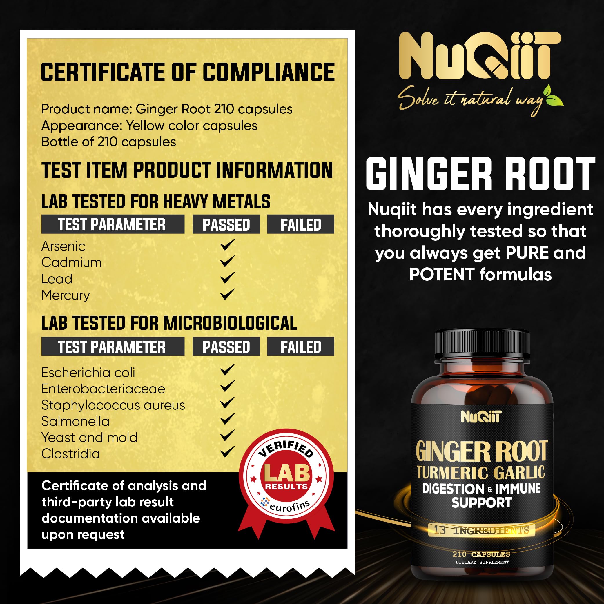 NUQIIT Ginger Root Capsules with packaging