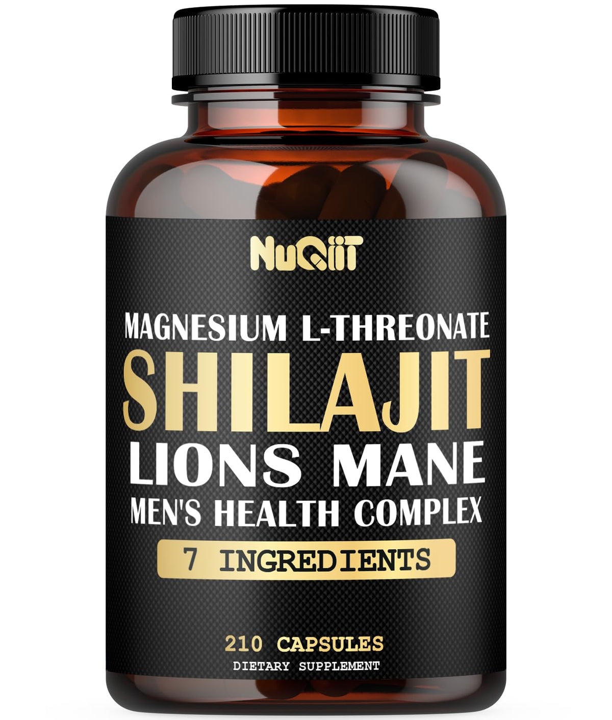 NUQIIT Magnesium with Lions Mane & Shilajit Capsules front view