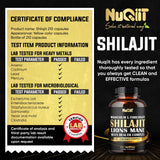 NUQIIT Magnesium with Lions Mane & Shilajit Capsules label details