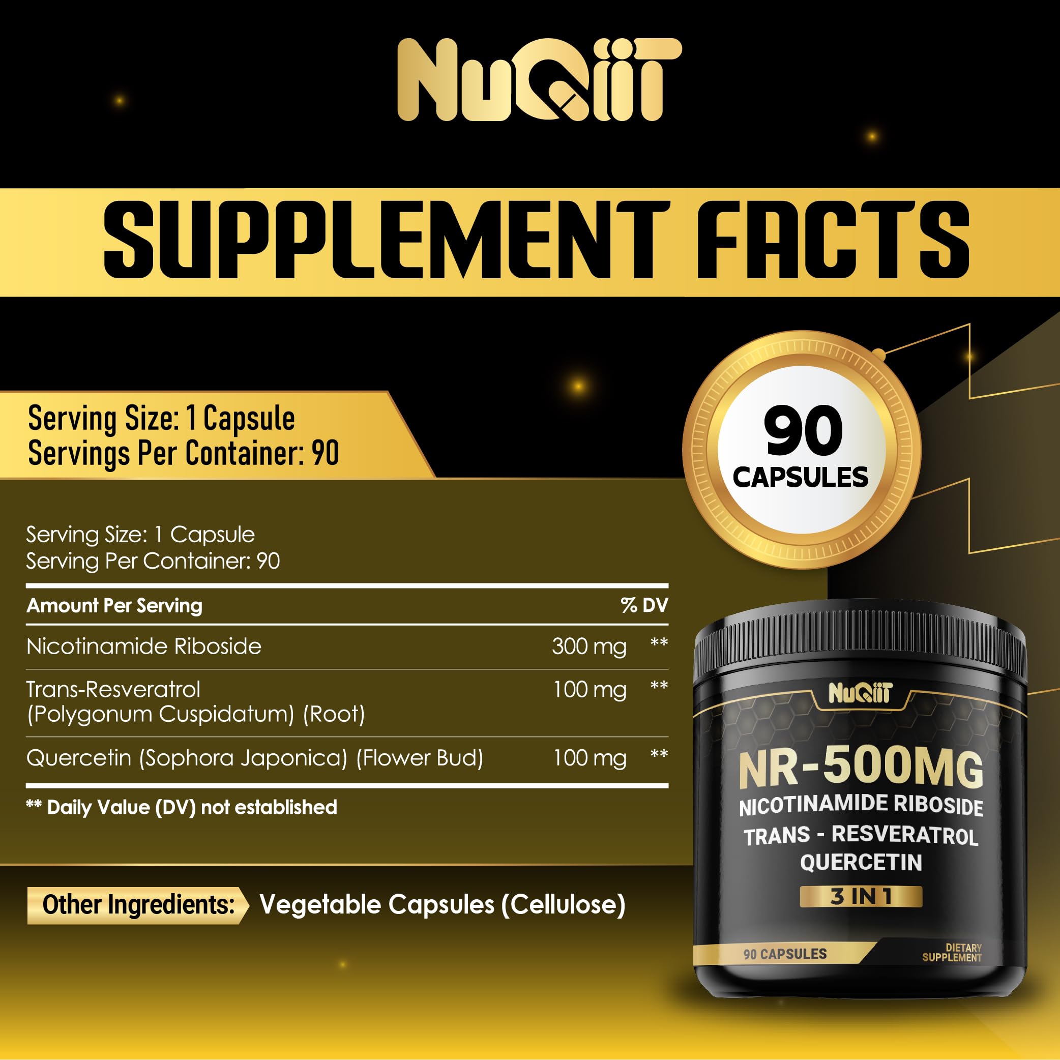 NUQIIT NAD Plus Supplement bottle side view