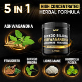 NUQIIT Organic Ashwagandha Supplement bottle side view
