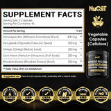 NUQIIT Organic Ashwagandha Supplement bottle with natural backdrop
