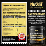 NUQIIT Organic Ashwagandha Supplement capsule close-up