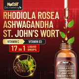NUQIIT Rhodiola Rosea 17in1 Supplement 30ml bottle side view