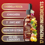 NUQIIT Rhodiola Rosea 17in1 Supplement bottle on wooden table
