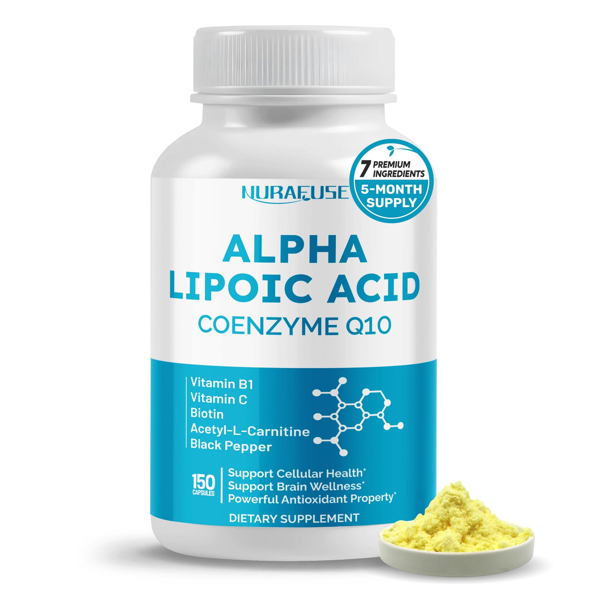 NURAFUSE Alpha Lipoic Acid Supplement bottle front view