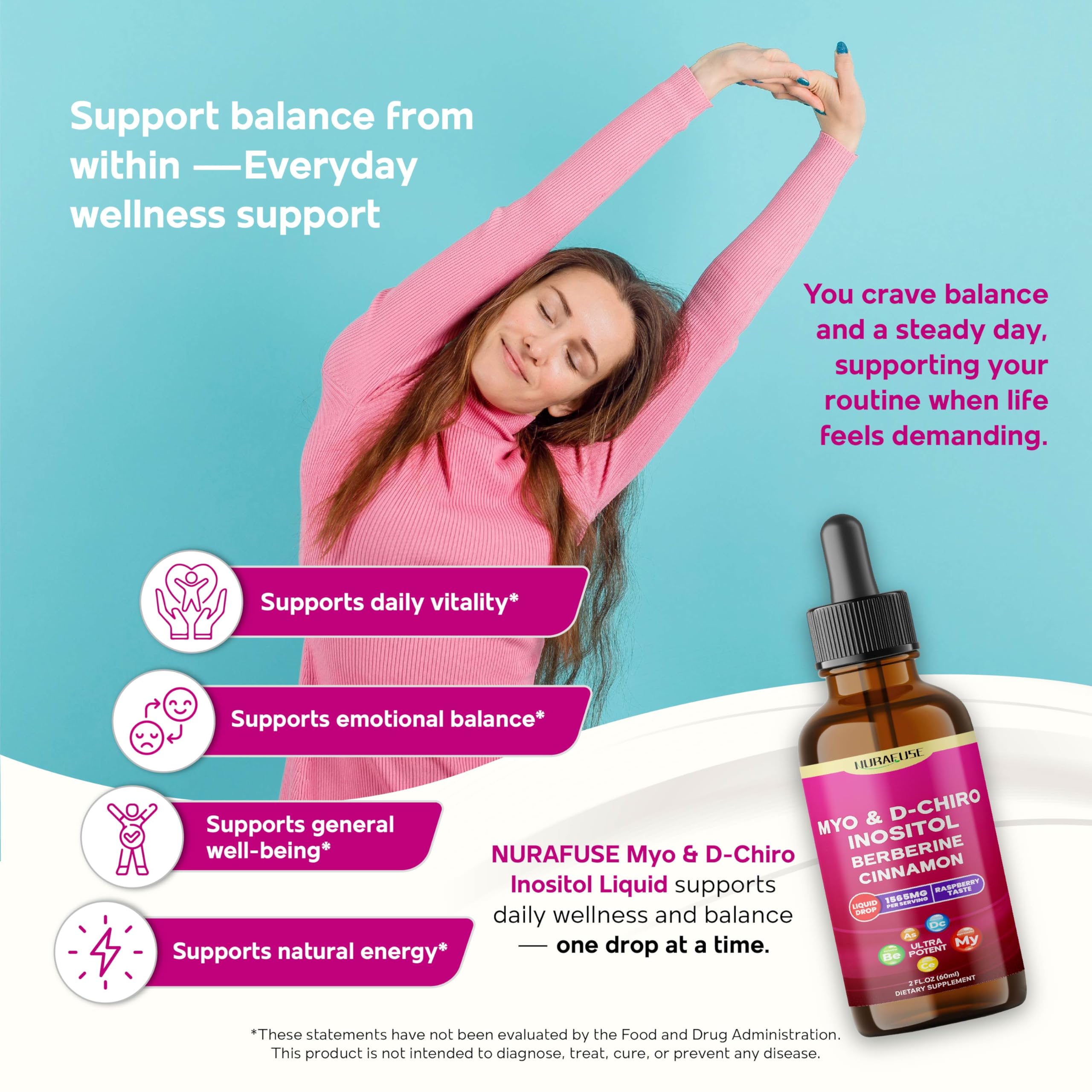 NURAFUSE Cinnamon Supplement nutritional information label