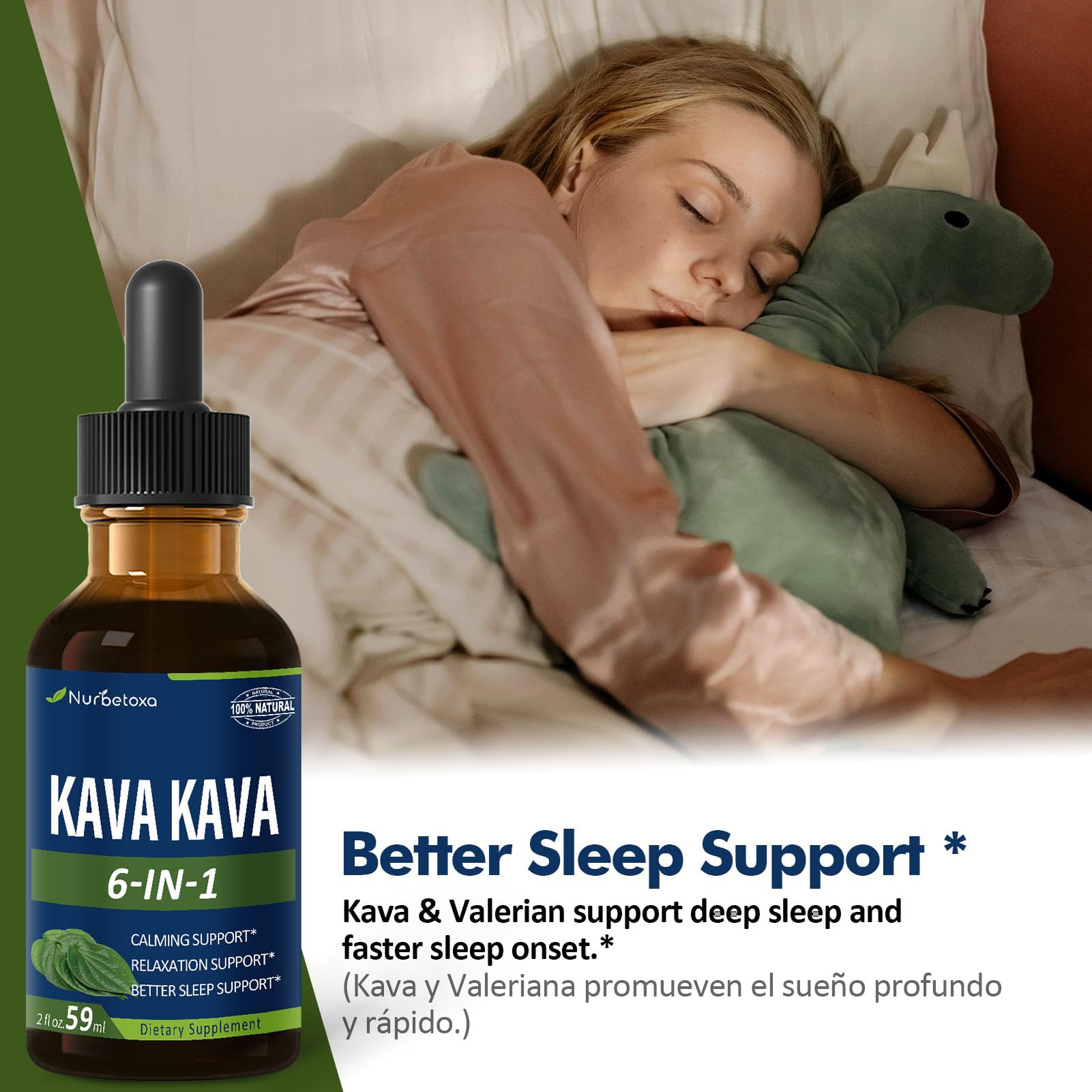 Nurbetoxa Kava Kava Herbal Sleep Supplement side view