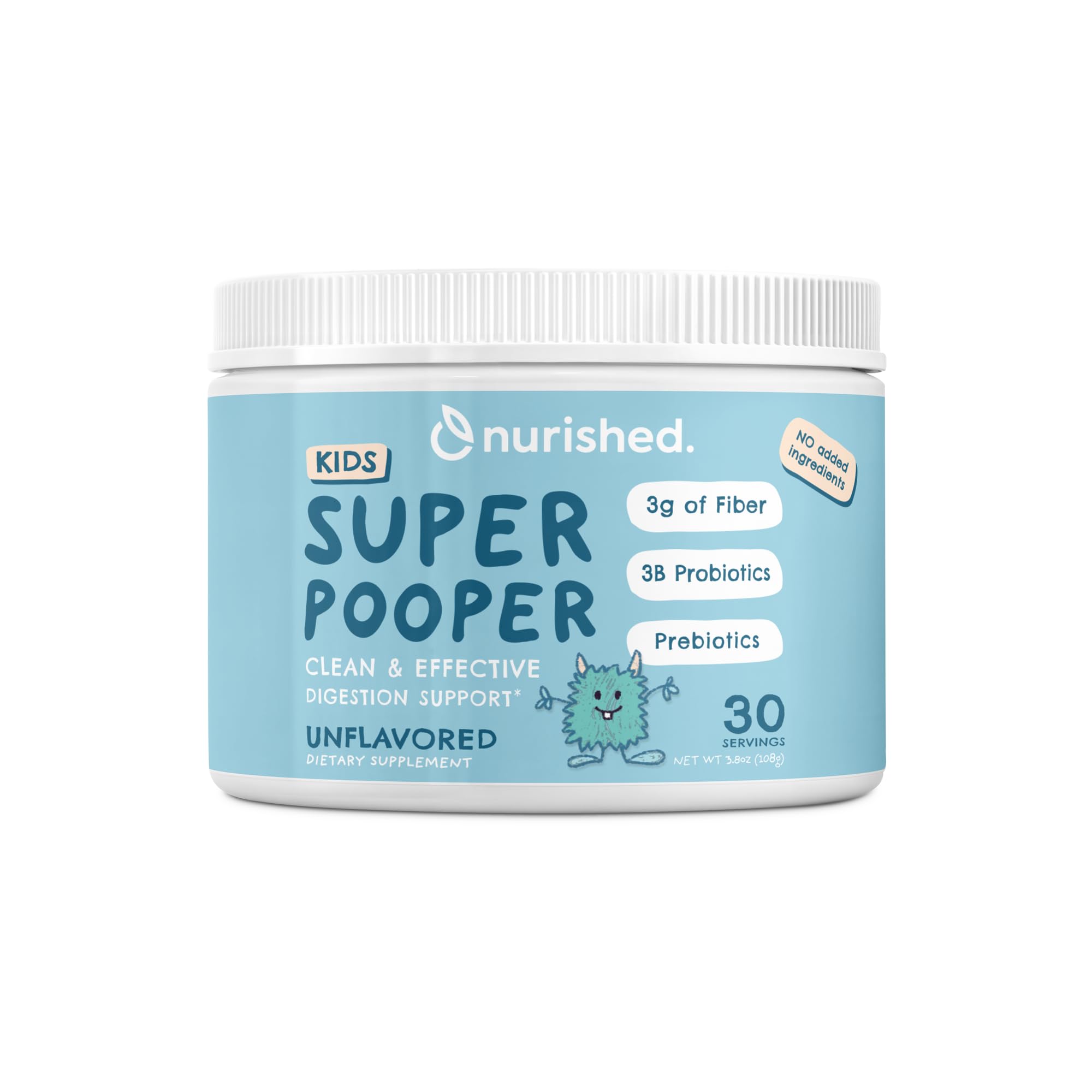 Nurished Super Pooper Probiotic Supplement front view