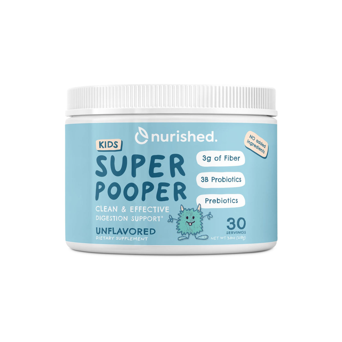 Nurished Super Pooper Probiotic Supplement front view