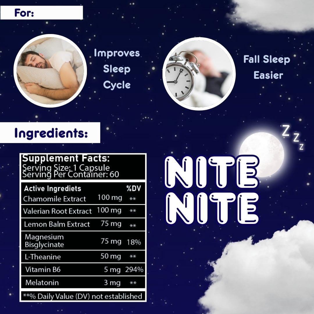 Nurse Harvey's Nite Nite capsules on a wooden table