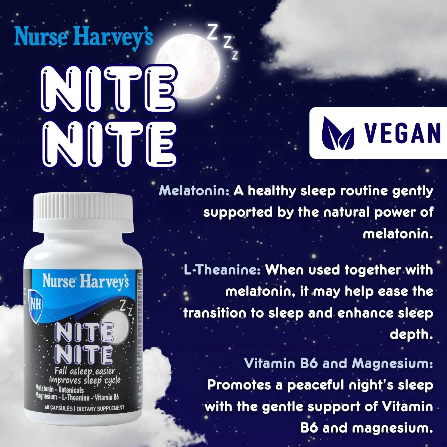 Nurse Harvey's Nite Nite capsules packaging with label