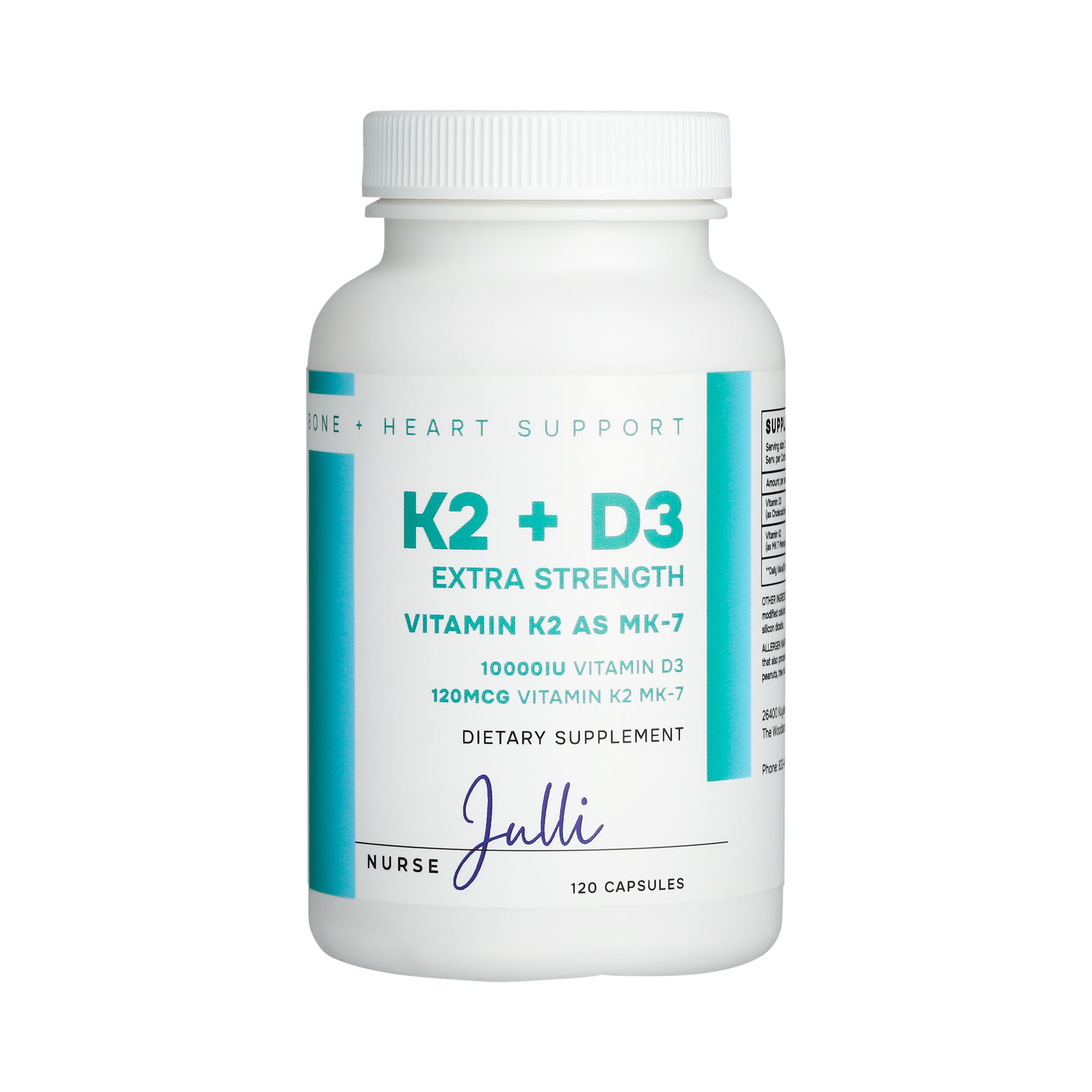 Nurse Julli Vitamin D3 + K2 supplement packaging
