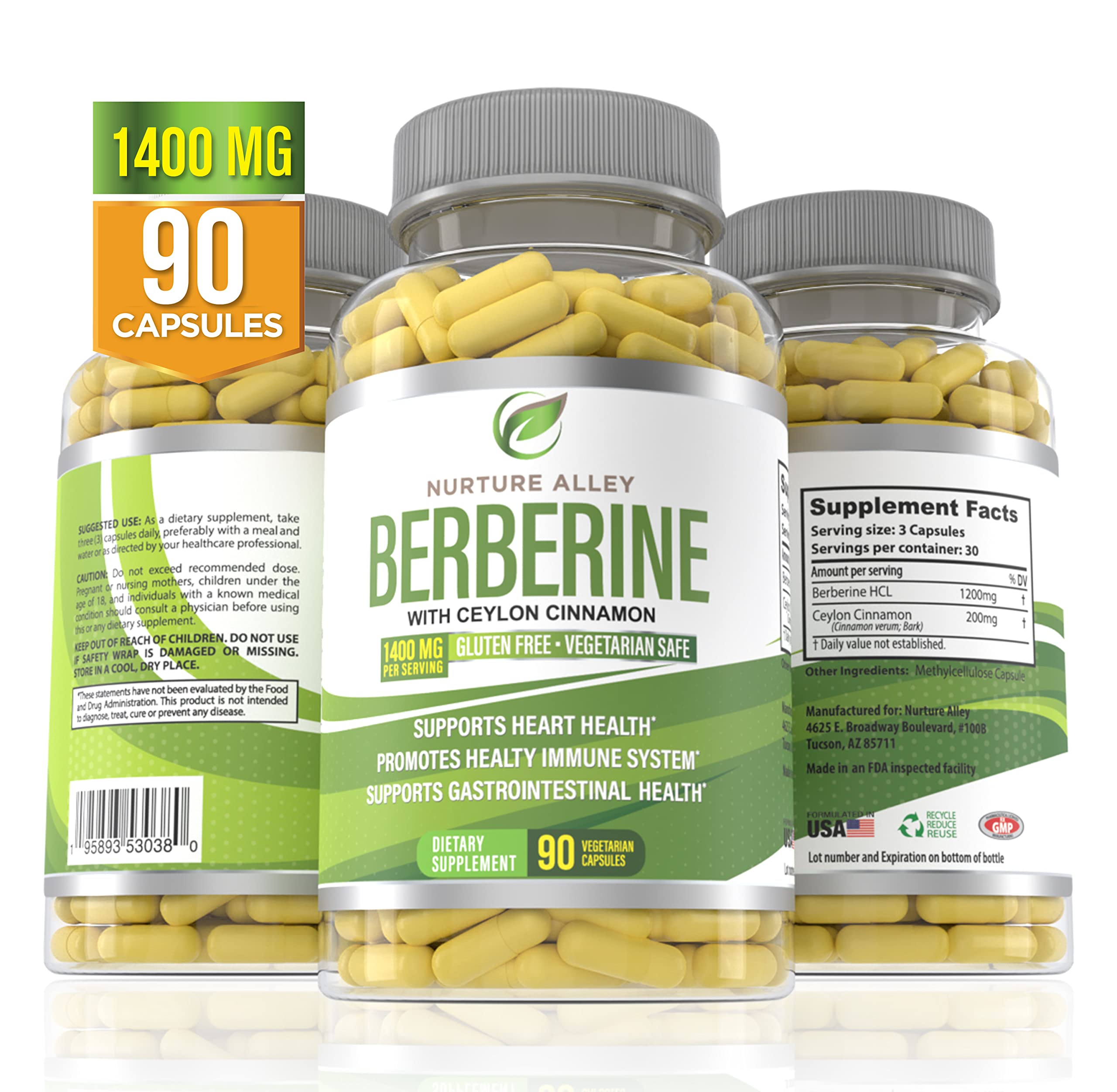 NURTURE ALLEY Cinnamon Berberine HCl Capsules close-up of capsules