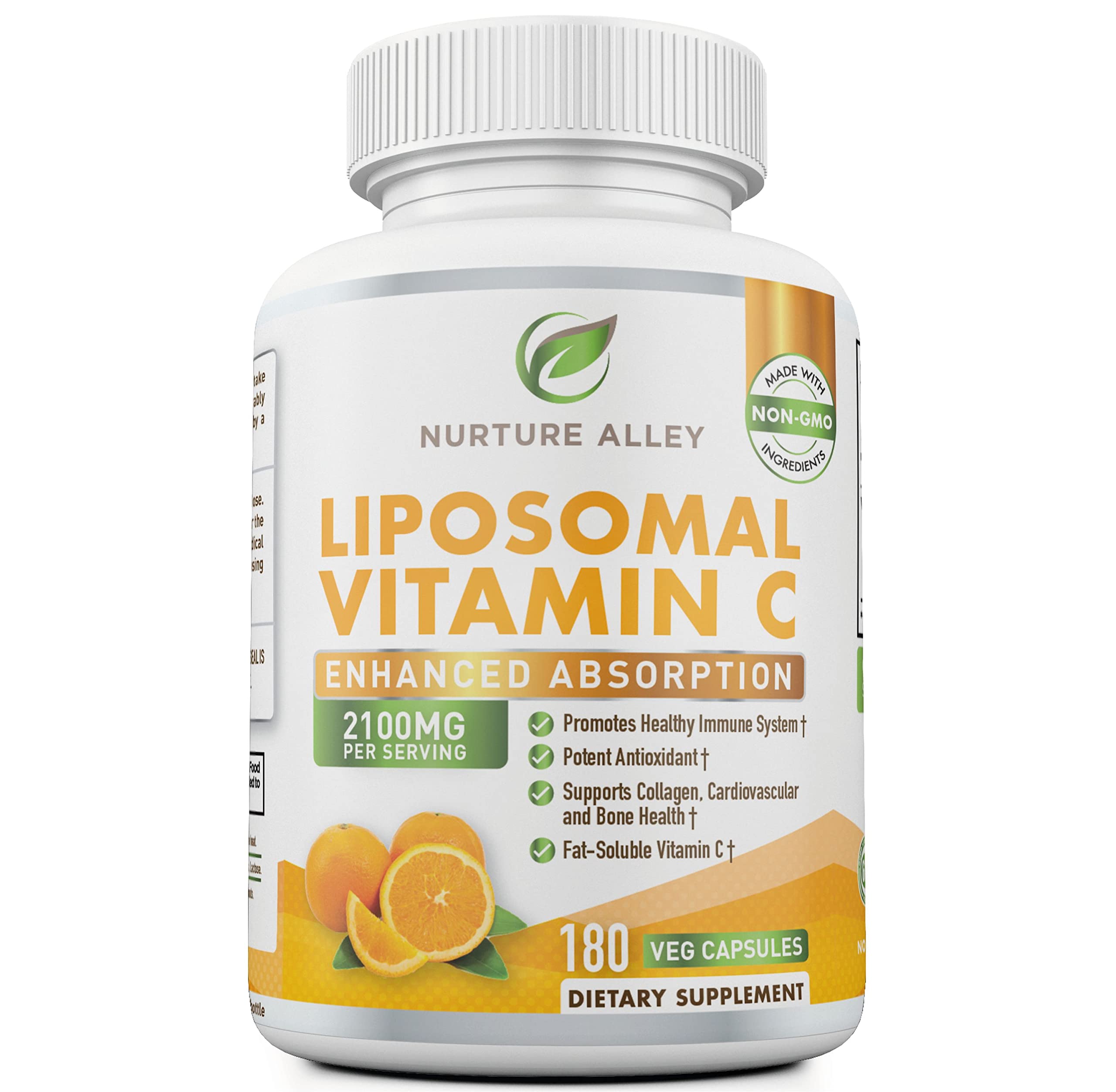 NURTURE ALLEY Liposomal Vitamin C side view of bottle