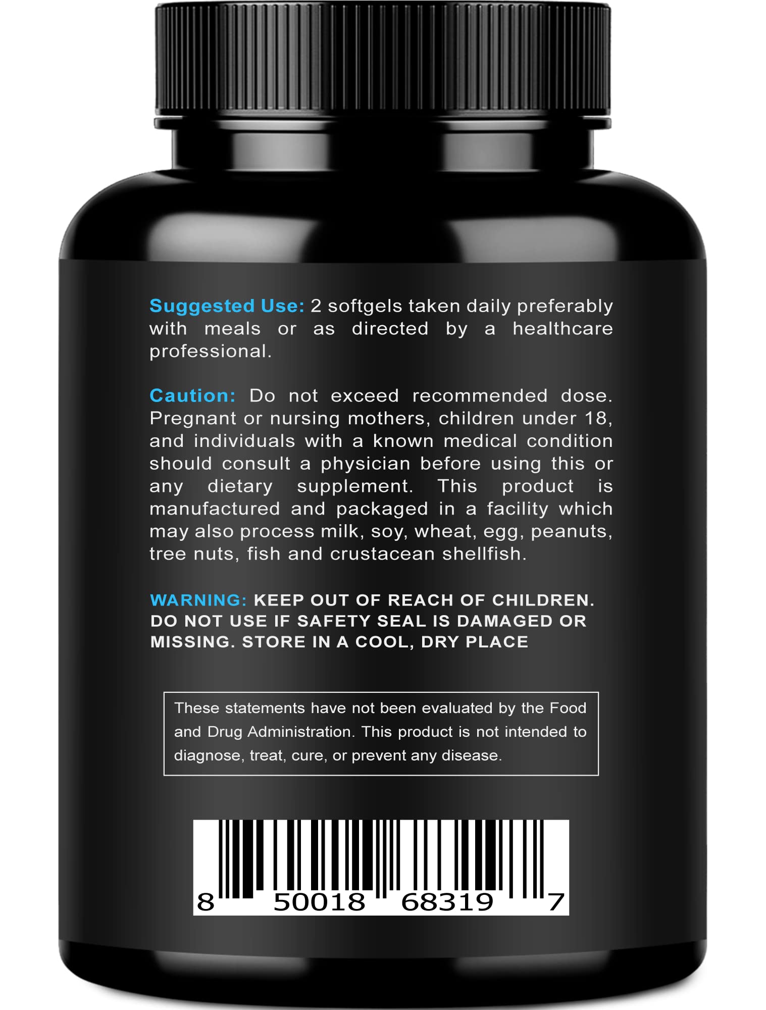 NURTURLY Enteric Coated Fish Oil Omega 3 2000mg Softgels side view