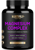 NURTURLY Magnesium Citrate & Oxide Supplement 500mg capsule front view