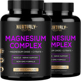 NURTURLY Magnesium Citrate & Oxide Supplement 500mg front view