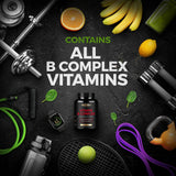 NURTURLY Super B Complex Vitamins displayed with fresh fruits
