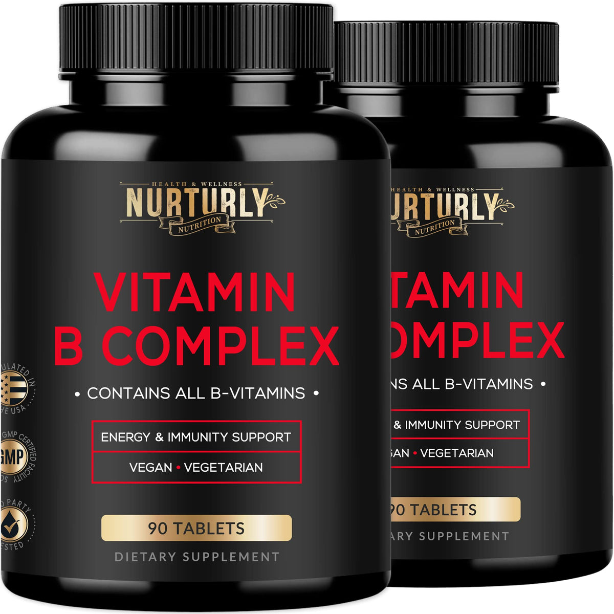 NURTURLY Super B Complex Vitamins front view with packaging