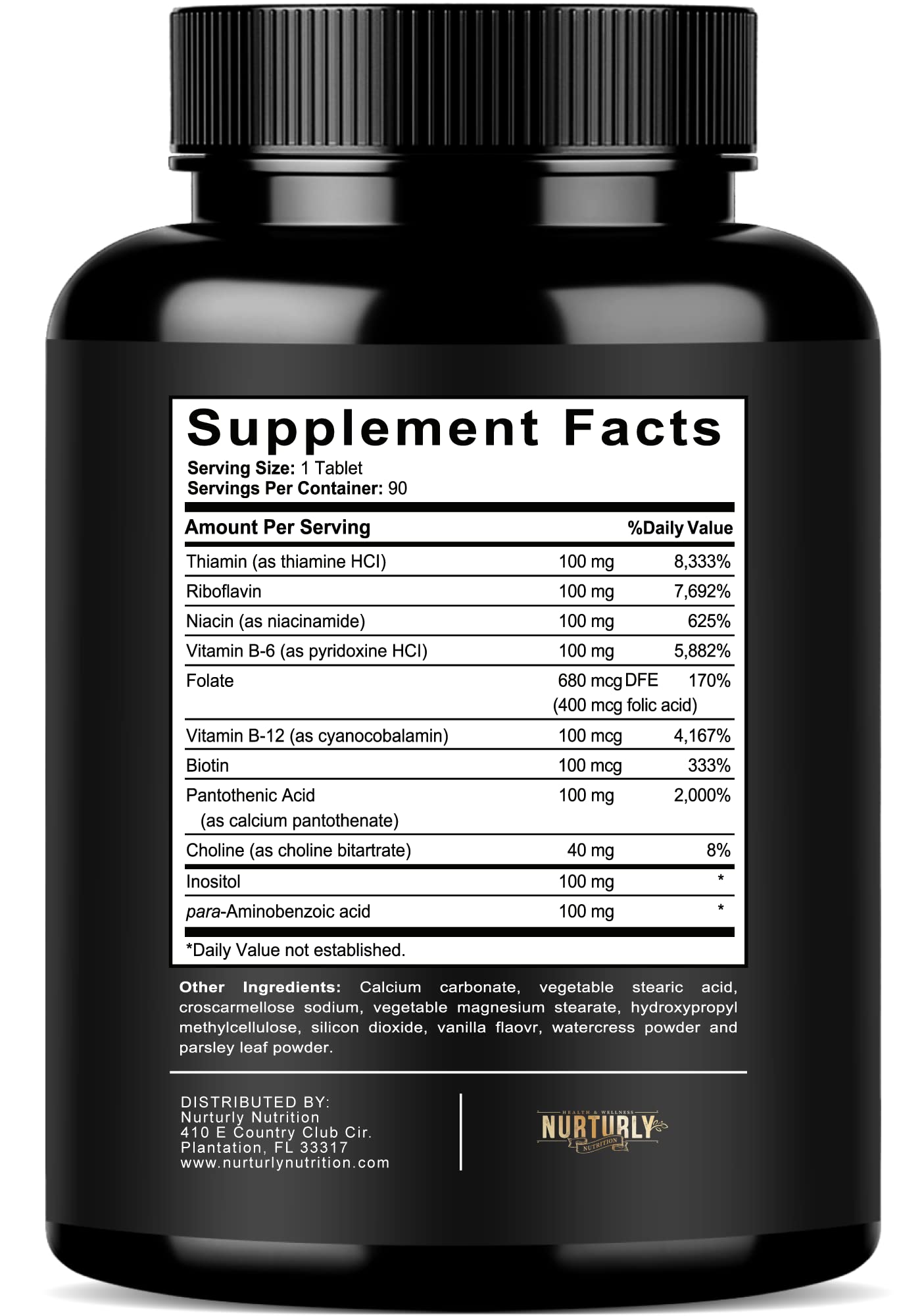 NURTURLY Super Vitamin B Complex tablet close-up