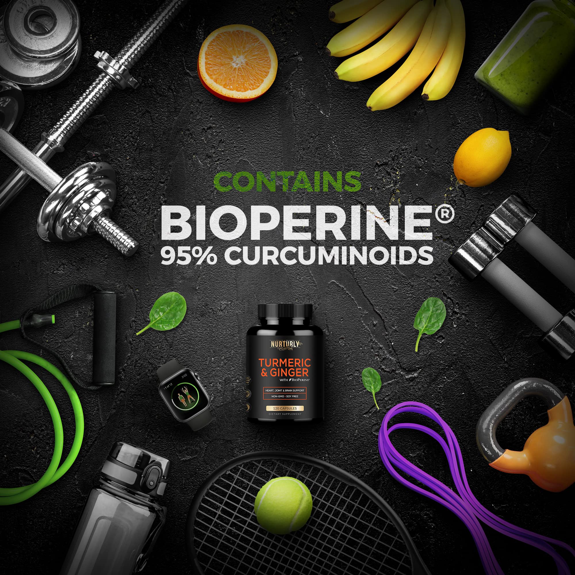 NURTURLY Turmeric Curcumin with Ginger capsules ingredients list