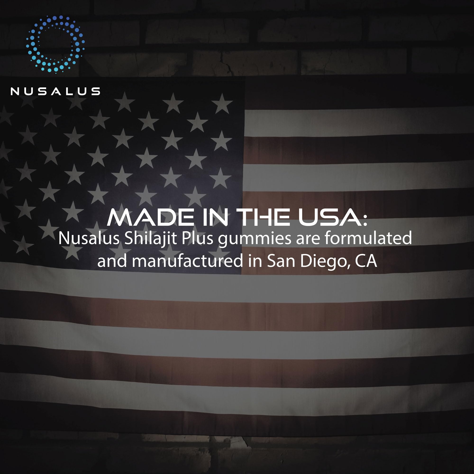 Nusalus Shilajit Plus Gummies showing nutritional information
