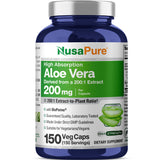 NusaPure Aloe Vera Gel Supplement 200 mg 150 Capsules front view