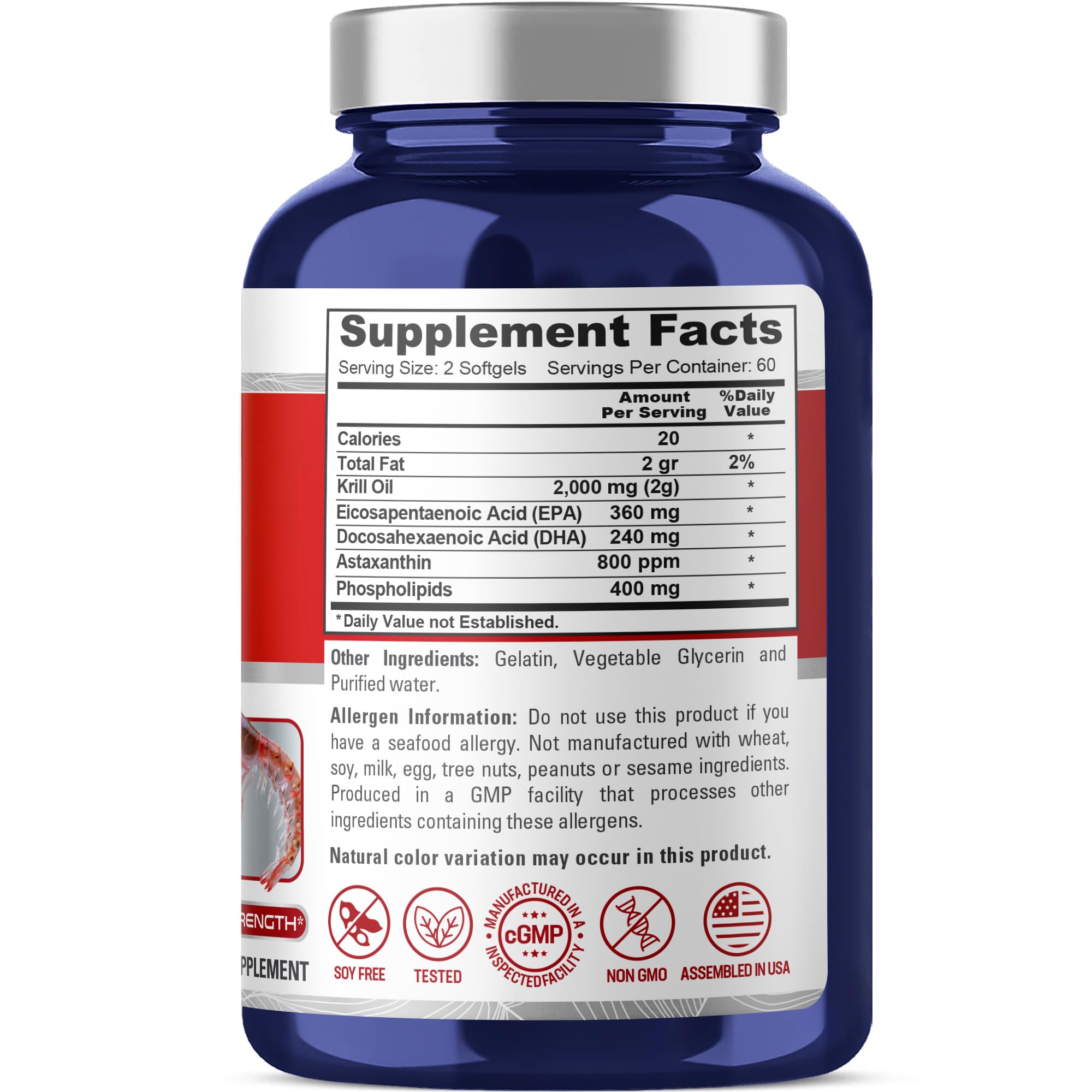 NusaPure Antarctic Krill Oil 120 softgels bottle
