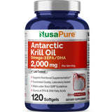 NusaPure Antarctic Krill Oil 2000 mg softgels front view