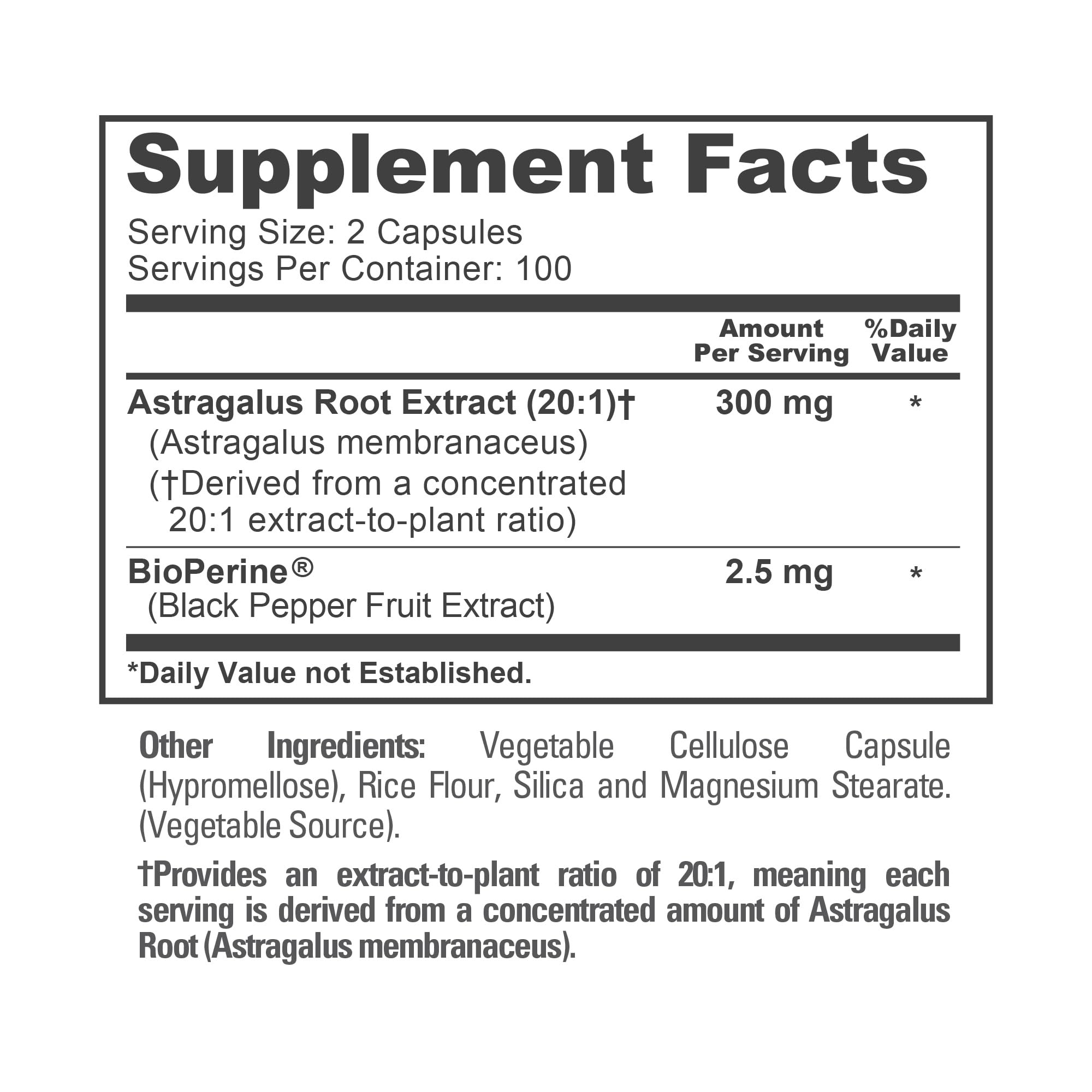 NusaPure Astragalus Root Extract capsules with a measuring spoon