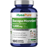 NusaPure Bacopa Leaf Monnieri Capsules 1000 mg bottle front view